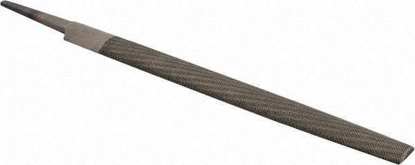 PFERD - 8" Long, Second Cut, Half Round American-Pattern File - Double Cut, 0.22" Overall Thickness, Tang - Exact Tool & Supply