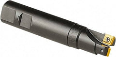 Seco - 40mm Cut Diam, 11mm Max Depth of Cut, 32mm Shank Diam, 135mm OAL, Indexable Square Shoulder End Mill - CC.. 1204, SPMX 12T3 Inserts, Weldon Shank, 90° Lead Angle - Exact Tool & Supply