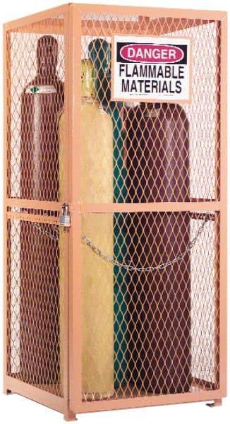 Durham - Gas Cylinder Storage Cabinet - Steel, 30" Wide x 30" Deep x 71-3/4" High - Exact Tool & Supply