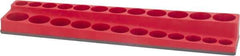 Value Collection - 24 Piece Capacity Magnetic Deep & Shallow Socket Holder - 3/8" Drive, Red - Exact Tool & Supply