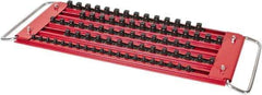 Value Collection - 76 Piece Capacity Locking Socket Organizer Tray - 1/4, 3/8 & 1/2" Drive, Red - Exact Tool & Supply
