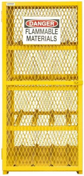 Durham - Gas Cylinder Storage Cabinet - Steel, 50" Wide x 42" Deep x 71-3/4" High - Exact Tool & Supply