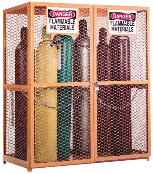 Durham - Gas Cylinder Storage Cabinet - Steel, 60" Wide x 30" Deep x 71-3/4" High - Exact Tool & Supply
