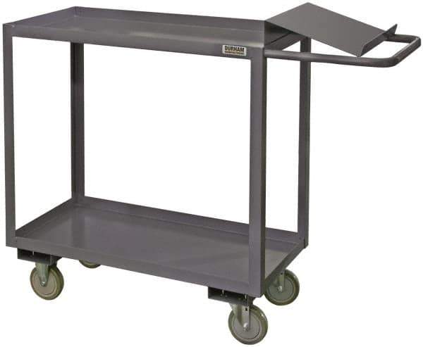 Durham - 1,200 Lb Capacity, 24" Wide x 48" Long x 37-5/8" High Order Picking Cart - 2 Shelf, Steel - Exact Tool & Supply