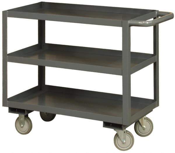 Durham - 1,200 Lb Capacity, 18" Wide x 36" Long x 37-5/8" High Heavy Duty Service Cart - 3 Shelf, Steel - Exact Tool & Supply