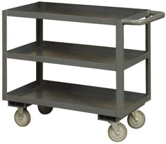 Durham - 1,200 Lb Capacity, 18" Wide x 36" Long x 37-5/8" High Heavy Duty Service Cart - 3 Shelf, Steel - Exact Tool & Supply