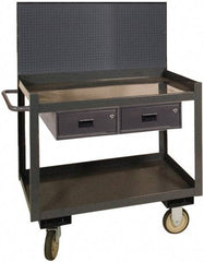 Durham - 1,200 Lb Capacity, 24" Wide x 36" Long x 54-7/8" High Heavy Duty Service Cart - 2 Shelf, Steel - Exact Tool & Supply