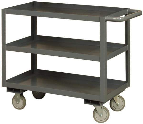 Durham - 3,000 Lb Capacity, 24" Wide x 36" Long x 48" High Heavy Duty Service Cart - 3 Shelf, Steel - Exact Tool & Supply