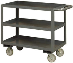 Durham - 3,000 Lb Capacity, 24" Wide x 36" Long x 48" High Heavy Duty Service Cart - 3 Shelf, Steel - Exact Tool & Supply