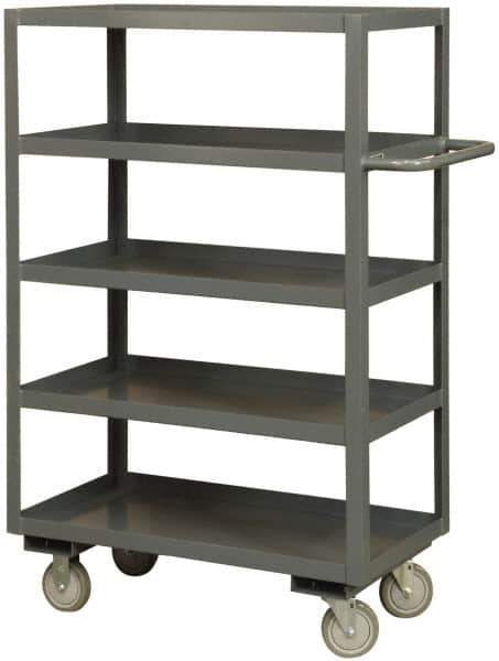 Durham - 3,000 Lb Capacity, 24" Wide x 48" Long x 60" High Heavy Duty Service Cart - 5 Shelf, Steel - Exact Tool & Supply