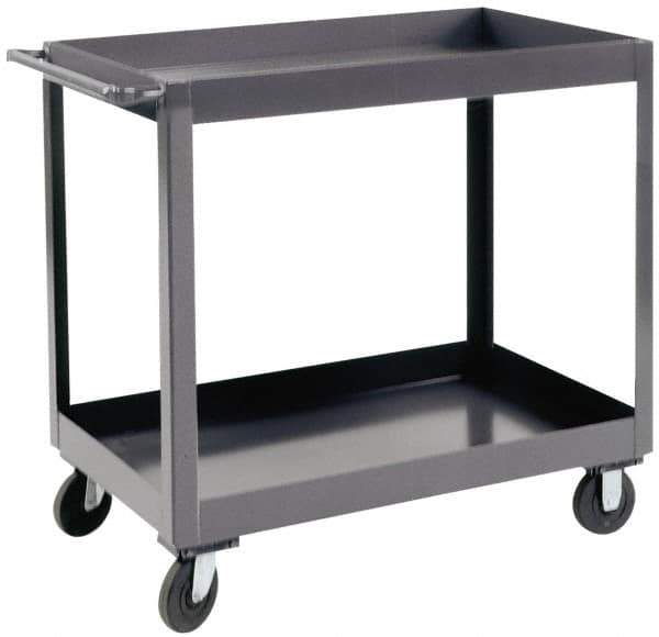 Durham - 1,200 Lb Capacity, 18" Wide x 30" Long x 37-5/8" High Heavy Duty Service Cart - 2 Shelf, Steel - Exact Tool & Supply