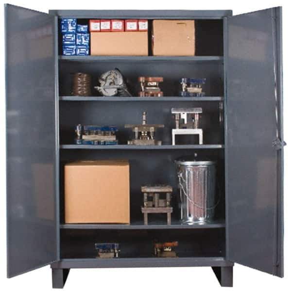 Durham - 4 Shelf Locking Storage Cabinet - Steel, 48" Wide x 24" Deep x 78" High - Exact Tool & Supply