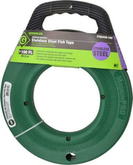 Greenlee - 100 Ft. Long x 1/8 Inch Wide, 0.045 Inch Thick, Stainless Steel Fish Tape - 400 Lb. Pulling Strength, Includes Case - Exact Tool & Supply