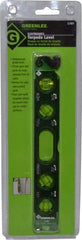 Greenlee - Magnetic 8-1/2" Long 4 Vial Torpedo Level - Aluminum, Green, 1 0°, 1 30°, 1 45° & 1 90° Vials - Exact Tool & Supply
