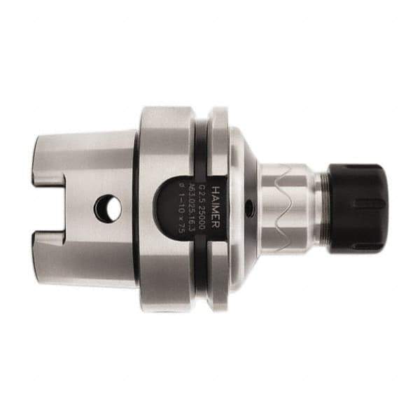 HAIMER - 1/8" to 5/8" Capacity, 3.94" Projection, HSK63A Hollow Taper, ER25 Collet Chuck - 0.0001" TIR - Exact Tool & Supply