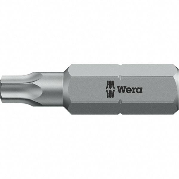 Wera - 1/4" Drive T2 Torx Screwdriver Bit - 1" OAL, Insert Bit - Exact Tool & Supply