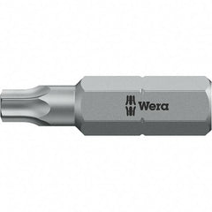 Wera - 1/4" Drive T2 Torx Screwdriver Bit - 1" OAL, Insert Bit - Exact Tool & Supply