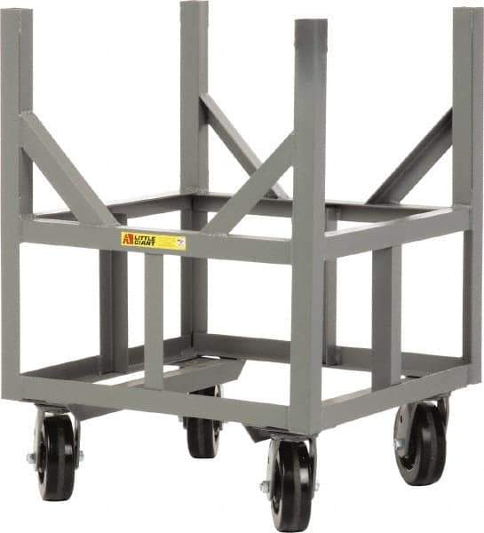 Little Giant - 3,000 Lb Capacity Steel Ergonomic Bar Cradle Truck - Steel Deck, 24" OAW, 24" Platform Length, Phenolic Casters - Exact Tool & Supply