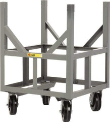 Little Giant - 3,000 Lb Capacity Steel Ergonomic Bar Cradle Truck - Steel Deck, 24" OAW, 24" Platform Length, Phenolic Casters - Exact Tool & Supply