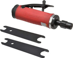 Universal Tool - 1/4" Collet, Straight Handle, Straight Air Die Grinder - 20,000 RPM, Rear Exhaust, 16 CFM, 0.45 hp, 90 psi, 1/4 NPT - Exact Tool & Supply