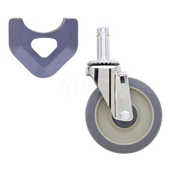 Metro - Cart Accessories; Media Type: Caster ; For Use With: MetroMax Industrial Plastic Shelving Racks ; Color: Silver/Gray ; Width: 2.5000 ; Length (Decimal Inch): 5.0000 ; Height (Decimal Inch): 8.250000 - Exact Tool & Supply