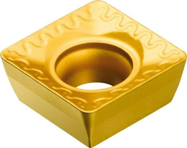 Sandvik Coromant - SPMT432 WL Grade 4040 Carbide Milling Insert - TiCN/Al2O3/TiN Finish, 4.75mm Thick, 1/2" Inscribed Circle, 0.8mm Corner Radius - Exact Tool & Supply