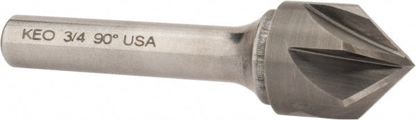 Keo - 3/4" Head Diam, 3/8" Shank Diam, 6 Flute 90° Solid Carbide Countersink - Exact Tool & Supply