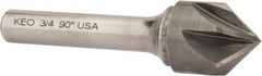 Keo - 3/4" Head Diam, 3/8" Shank Diam, 6 Flute 90° Solid Carbide Countersink - Exact Tool & Supply