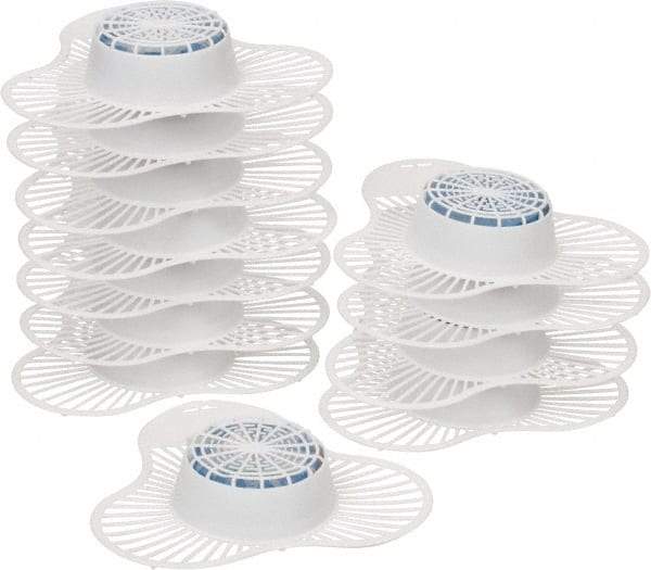 Fresh Products - Plastic, Urinal Screen with Block - White Screen with Blue Block, Cherry Scent Scent - Exact Tool & Supply