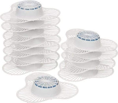 Fresh Products - Plastic, Urinal Screen with Block - White Screen with Blue Block, Cherry Scent Scent - Exact Tool & Supply