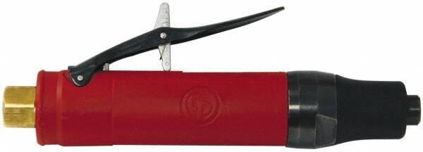 Chicago Pneumatic - 1/4" Collet, Straight Handle, Straight Air Die Grinder - 20,000 RPM, Rear Exhaust, 19 CFM, 0.5 hp, 1/4" Inlet - Exact Tool & Supply