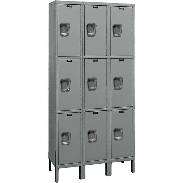 Hallowell - 9 Door, 3 Tier, Premium Wardrobe Lockers - Exact Tool & Supply