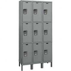 Hallowell - 9 Door, 3 Tier, Premium Wardrobe Lockers - Exact Tool & Supply