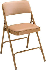 NPS - 18-3/4" Wide x 20-1/4" Deep x 29-1/2" High, Vinyl Folding Chair with Vinyl Padded Seat - French Beige - Exact Tool & Supply