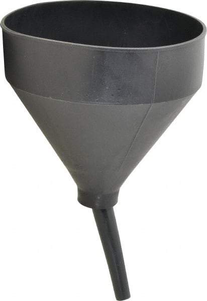 Funnel King - 3 Qt Capacity Polyethylene Funnel - 7-1/2" Mouth OD, 5/8" Tip OD, 4-7/16" Swivel Spout, Gray - Exact Tool & Supply