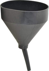 Funnel King - 3 Qt Capacity Polyethylene Funnel - 7-1/2" Mouth OD, 5/8" Tip OD, 4-7/16" Swivel Spout, Gray - Exact Tool & Supply