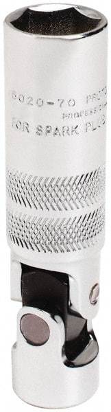Proto - 13/16", 3/8" Drive, Spark Plug Hand Socket - 6 Points, 3-13/32" OAL, Alloy Steel, Chrome Finish - Exact Tool & Supply