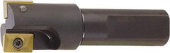 Kyocera - 1" Cut Diam, 0.6" Max Depth of Cut, 1" Shank Diam, 3.78" OAL, Indexable Square Shoulder End Mill - XPMT15T3\x85 Inserts, Flatted Shank, 90° Lead Angle, Series EM - Exact Tool & Supply