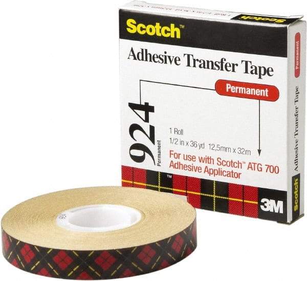 3M - 60 Yds. Long x 2" Wide, Medium Strength Acrylic Adhesive Transfer Tape - 2 mil Thick - Exact Tool & Supply