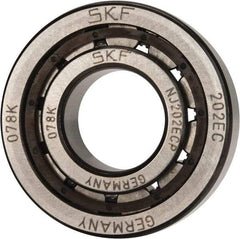SKF - 15mm Bore Diam, 35mm Outside Diam, 11mm Wide Cylindrical Roller Bearing - 12,500 N Dynamic Capacity, 10,200 Lbs. Static Capacity - Exact Tool & Supply