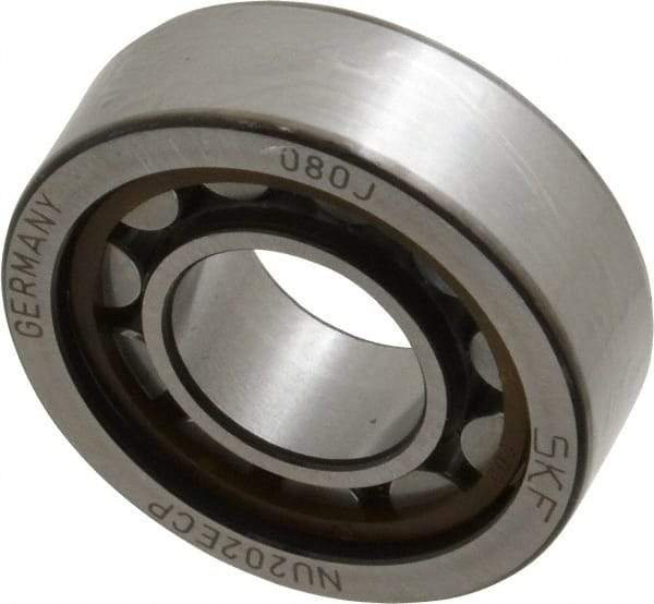SKF - 15mm Bore Diam, 35mm Outside Diam, 11mm Wide Cylindrical Roller Bearing - 12,500 N Dynamic Capacity, 10,200 Lbs. Static Capacity - Exact Tool & Supply