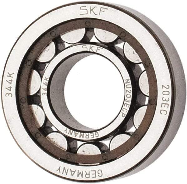 SKF - 17mm Bore Diam, 40mm Outside Diam, 12mm Wide Cylindrical Roller Bearing - 17,200 N Dynamic Capacity, 14,300 Lbs. Static Capacity - Exact Tool & Supply