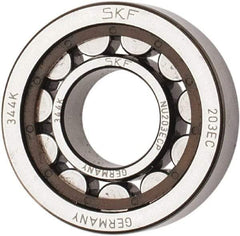 SKF - 17mm Bore Diam, 40mm Outside Diam, 12mm Wide Cylindrical Roller Bearing - 17,200 N Dynamic Capacity, 14,300 Lbs. Static Capacity - Exact Tool & Supply