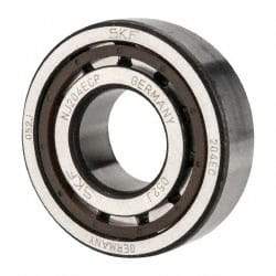 SKF - 20mm Bore Diam, 47mm Outside Diam, 14mm Wide Cylindrical Roller Bearing - 25,100 N Dynamic Capacity, 25,200 Lbs. Static Capacity - Exact Tool & Supply