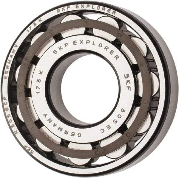 SKF - 25mm Bore Diam, 62mm Outside Diam, 17mm Wide Cylindrical Roller Bearing - 40,200 N Dynamic Capacity, 36,500 Lbs. Static Capacity - Exact Tool & Supply