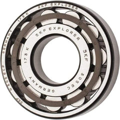 SKF - 25mm Bore Diam, 62mm Outside Diam, 17mm Wide Cylindrical Roller Bearing - 40,200 N Dynamic Capacity, 36,500 Lbs. Static Capacity - Exact Tool & Supply
