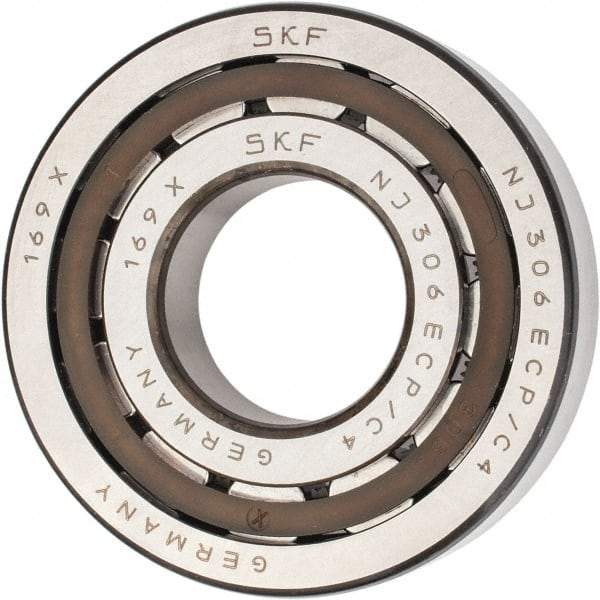 SKF - 30mm Bore Diam, 72mm Outside Diam, 19mm Wide Cylindrical Roller Bearing - 51,200 N Dynamic Capacity, 48,000 Lbs. Static Capacity - Exact Tool & Supply