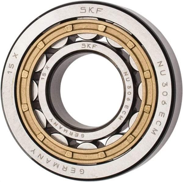 SKF - 30mm Bore Diam, 72mm Outside Diam, 19mm Wide Cylindrical Roller Bearing - 51,200 N Dynamic Capacity, 48,000 Lbs. Static Capacity - Exact Tool & Supply