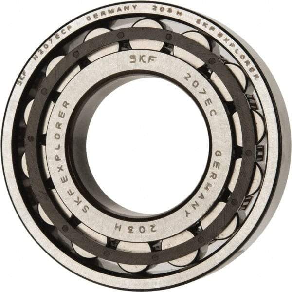 SKF - 35mm Bore Diam, 72mm Outside Diam, 17mm Wide Cylindrical Roller Bearing - 48,400 N Dynamic Capacity, 48,000 Lbs. Static Capacity - Exact Tool & Supply