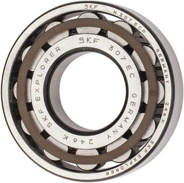 SKF - 35mm Bore Diam, 80mm Outside Diam, 21mm Wide Cylindrical Roller Bearing - 64,400 N Dynamic Capacity, 63,000 Lbs. Static Capacity - Exact Tool & Supply